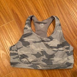 Athleta Girl Camo print Racerback sports bra